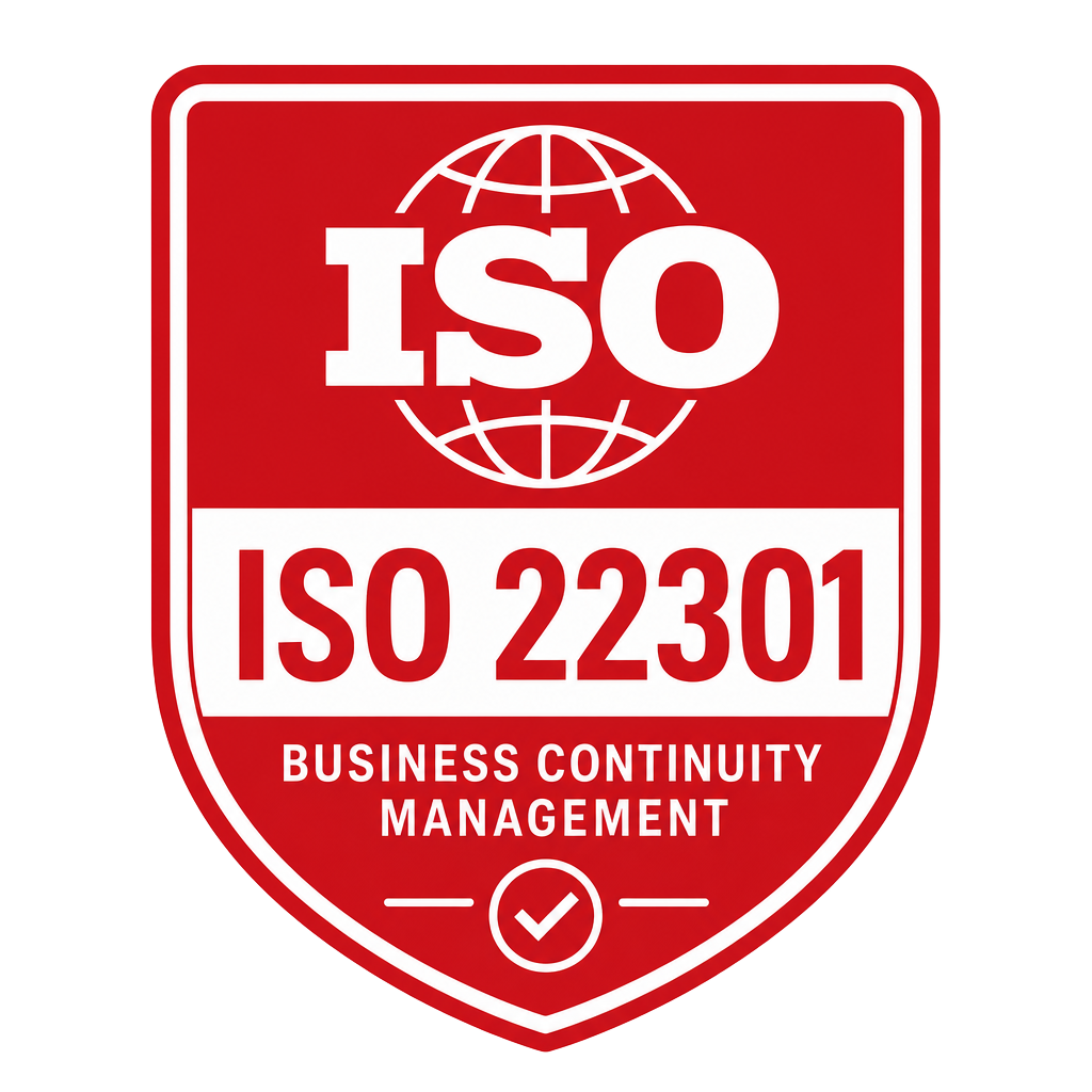 ISO 22301 certification badge